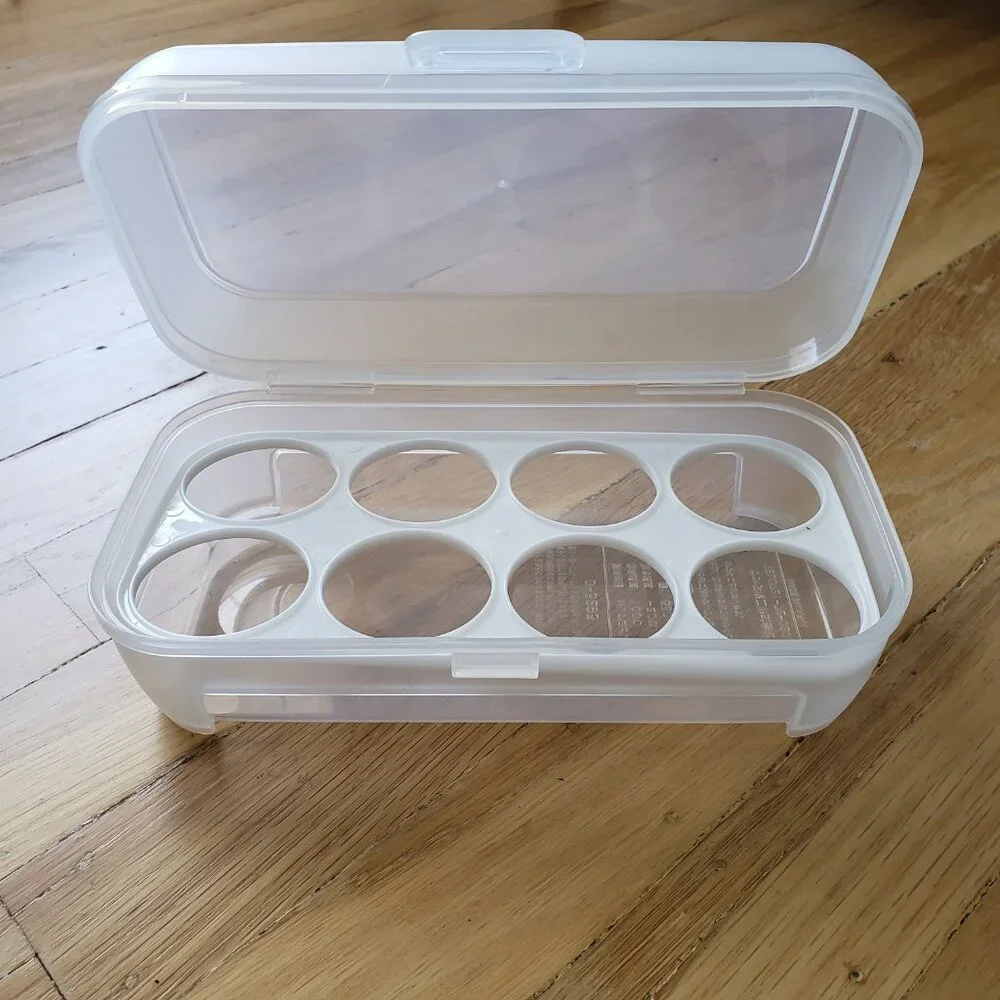 Reusable Egg Holder Storage Container 8 Egg Carton Hard Plastic Fridge Organizer